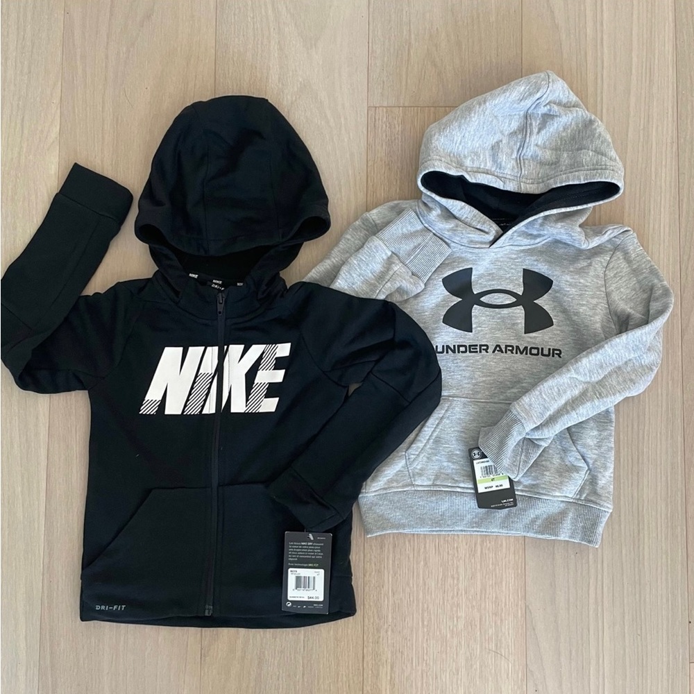 Boys Nike and Under Armour hoodies